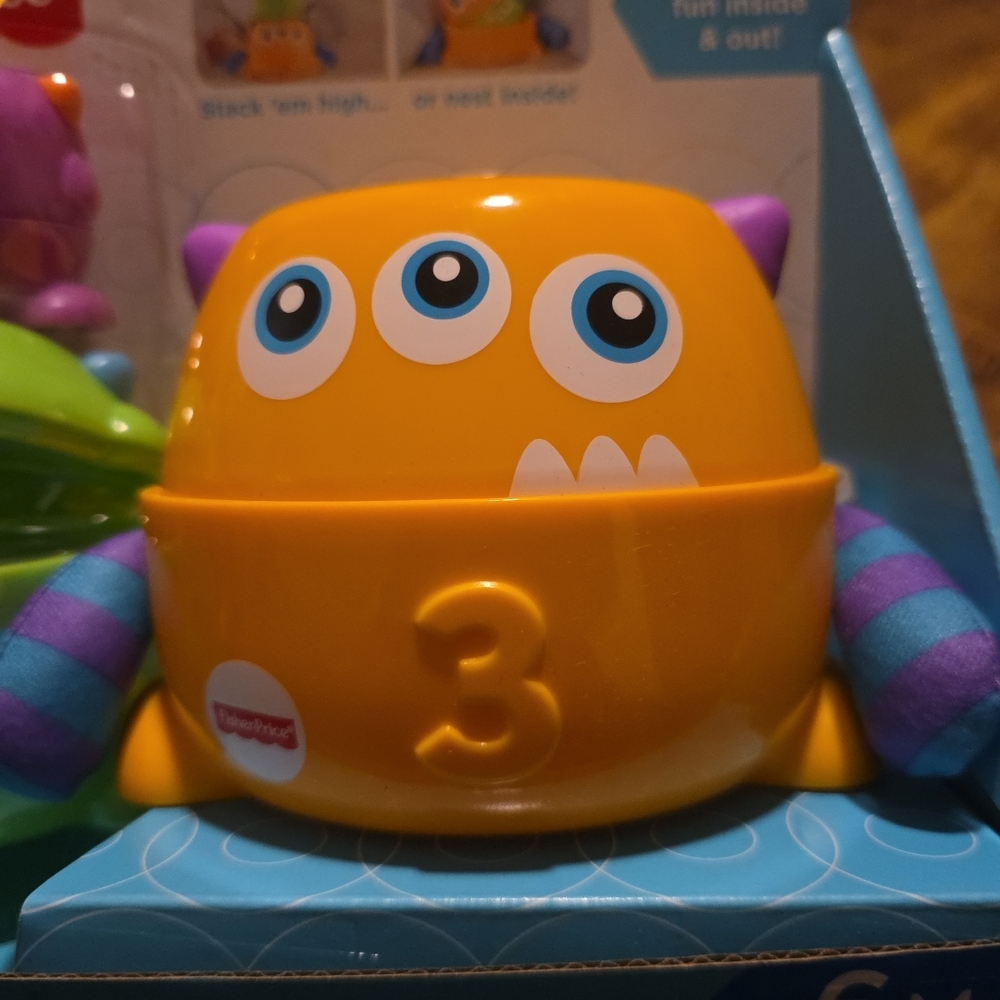 Fisher-Price Monster Stacking Toy - Yellow and Purple